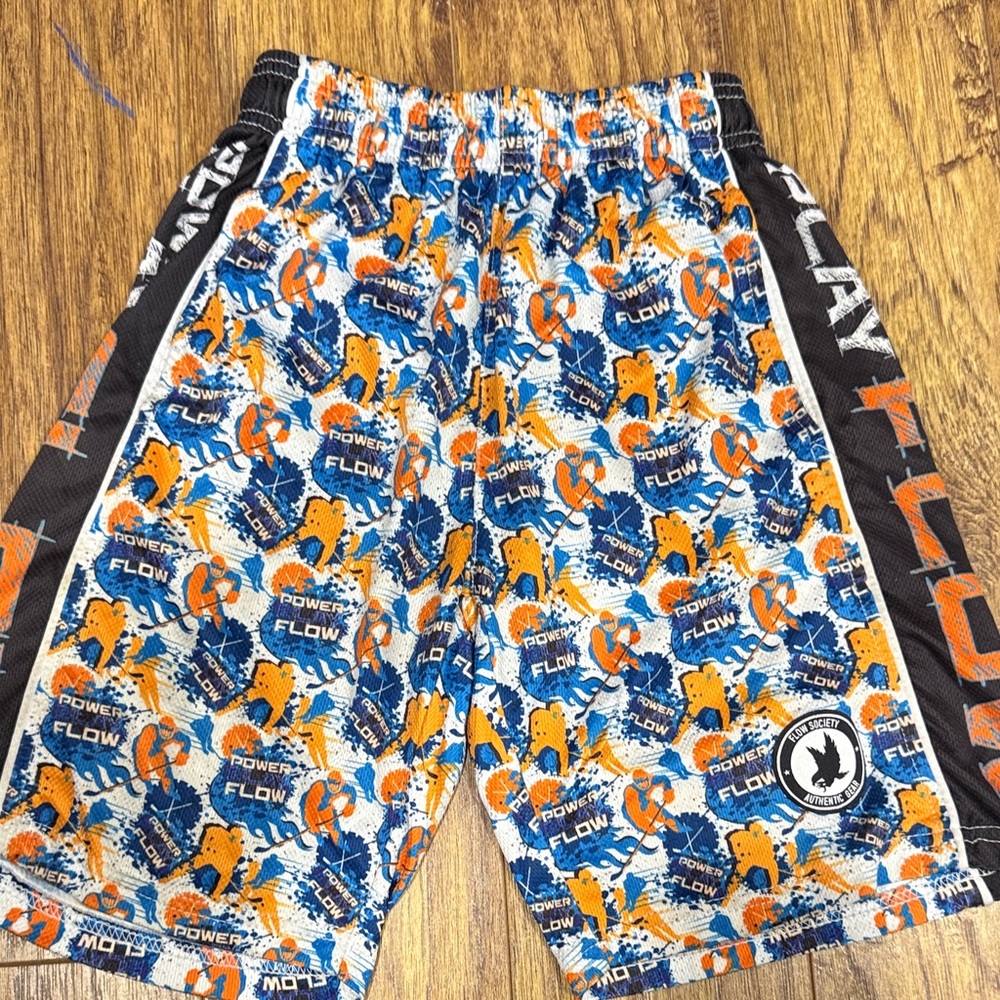 Kids Blue & Orange Athletic Shorts
